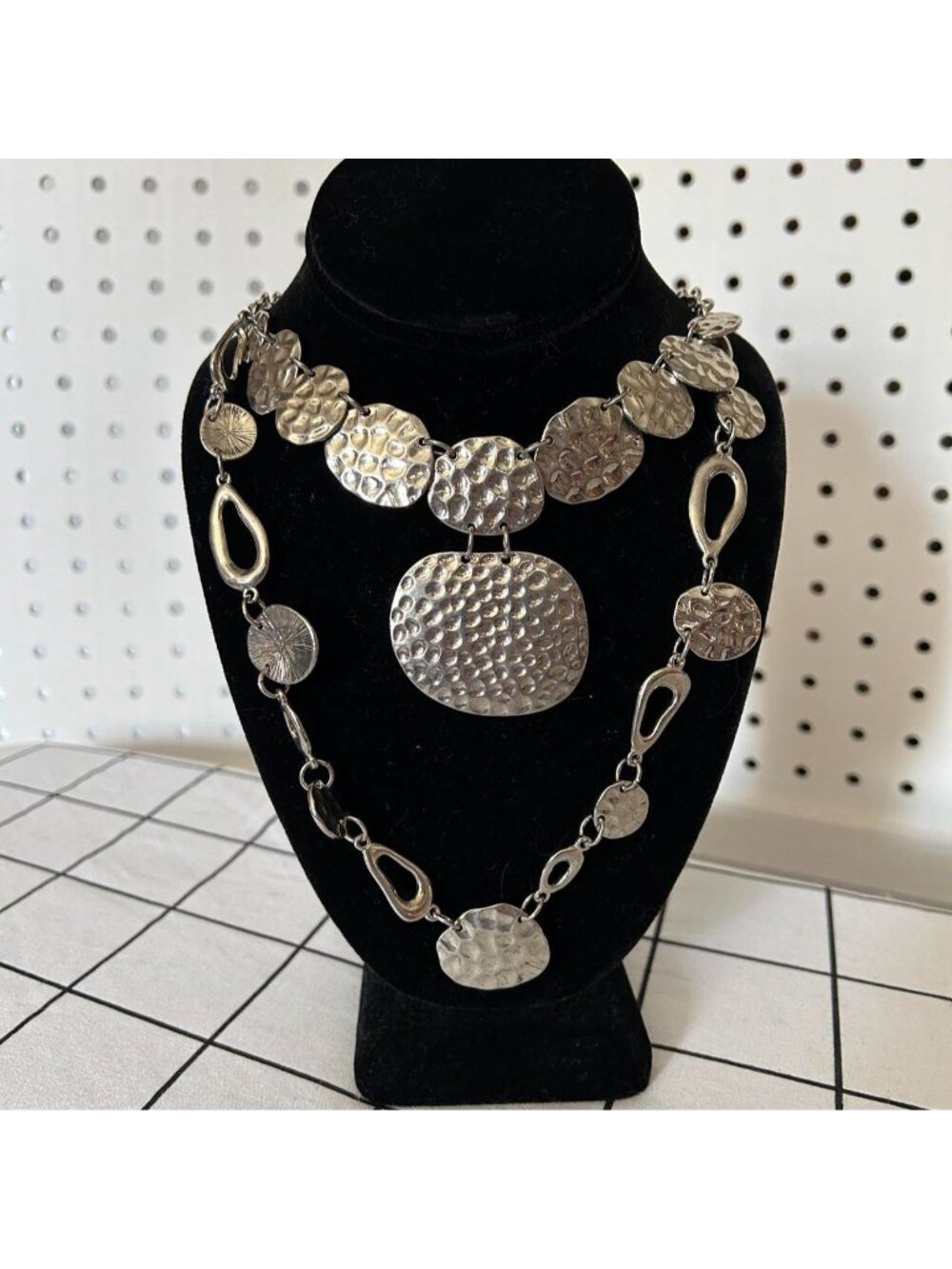 Silver statement necklace